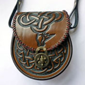 Handbag, Sporran Style, Celtic Dragon, Braided Finish