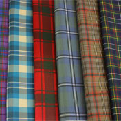 Fabric, Tartan, Silk-effect Polyester, in 12 STOCK Tartans