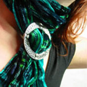 Scarf Tartan,Twirled Silk & Velvet Blend & Celtic Scarf Ring