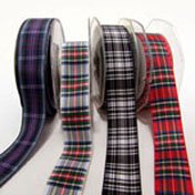 Tartan Ribbon Yarn-dyed Polyester 20 Tartans 25mm wide