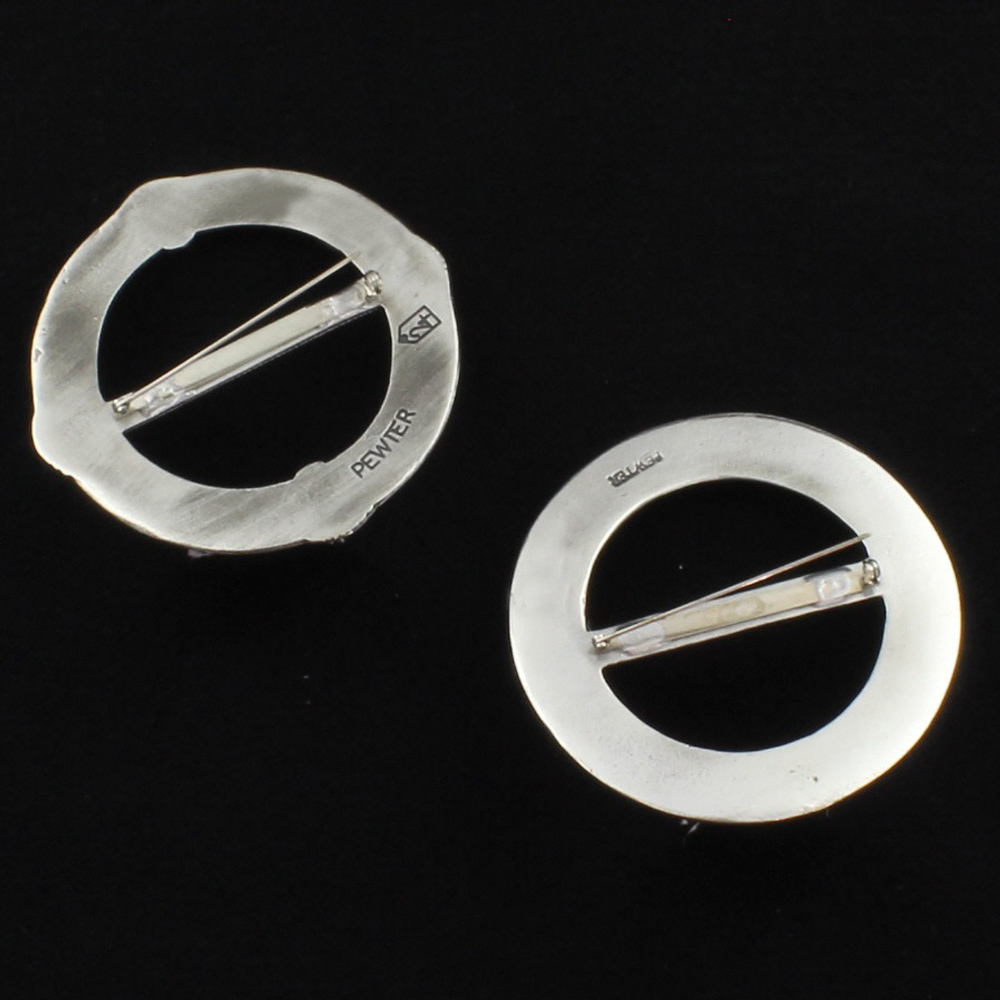 Back view of scarf rings showing clip