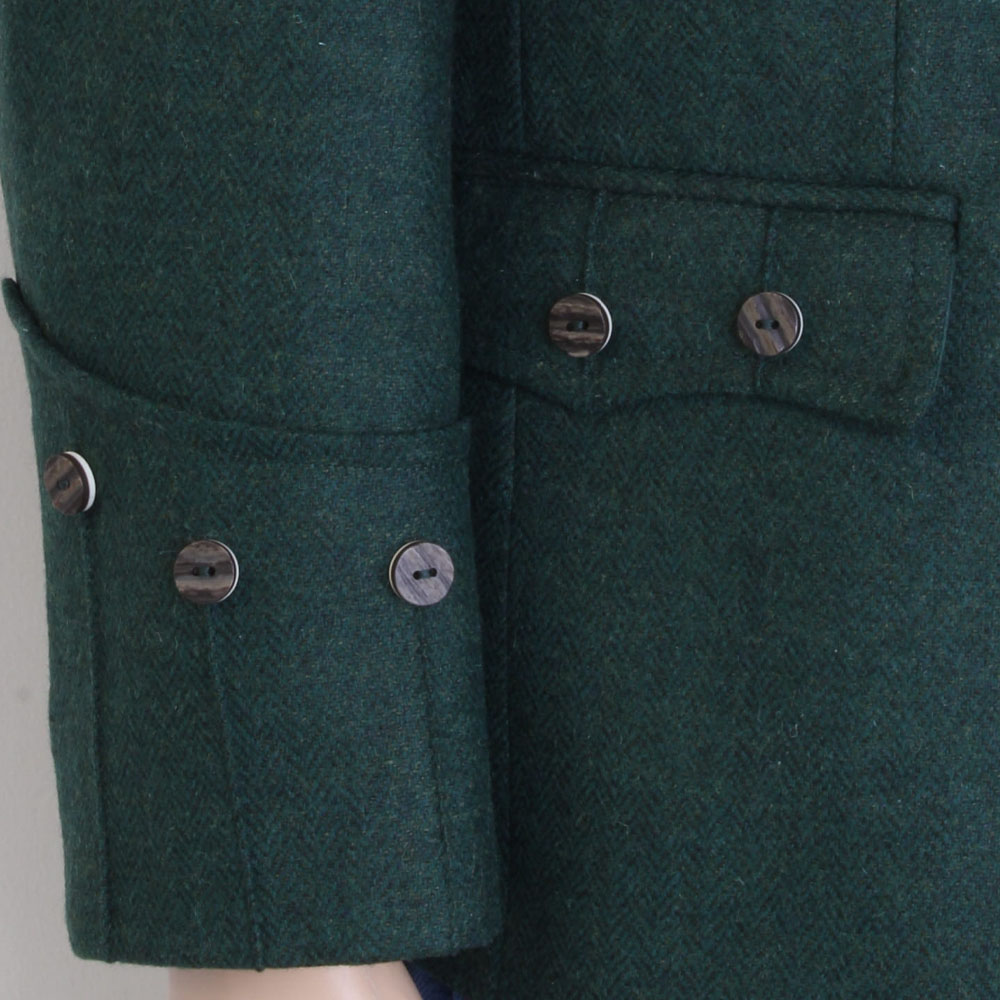 Argyll Jacket - Forest Green - Detail of Sleeve