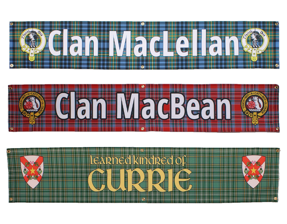 Gazebo, Tent Banner, 8ft, ANY Tartan with Clan Crest