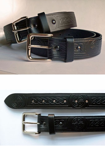 Belt, Leather, Embossed Celtic, for Trousers. 