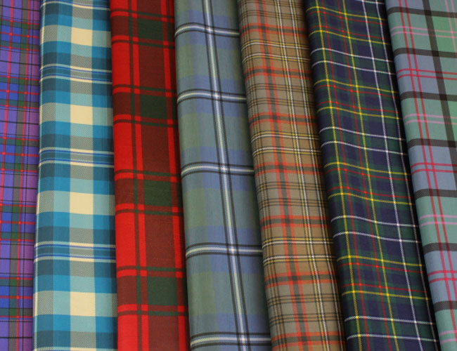 Fabric, Tartan, Silk-effect Polyester, in STOCK Tartans