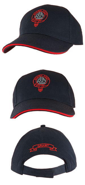 Navy/Red colour combination with Grant Clan Crest