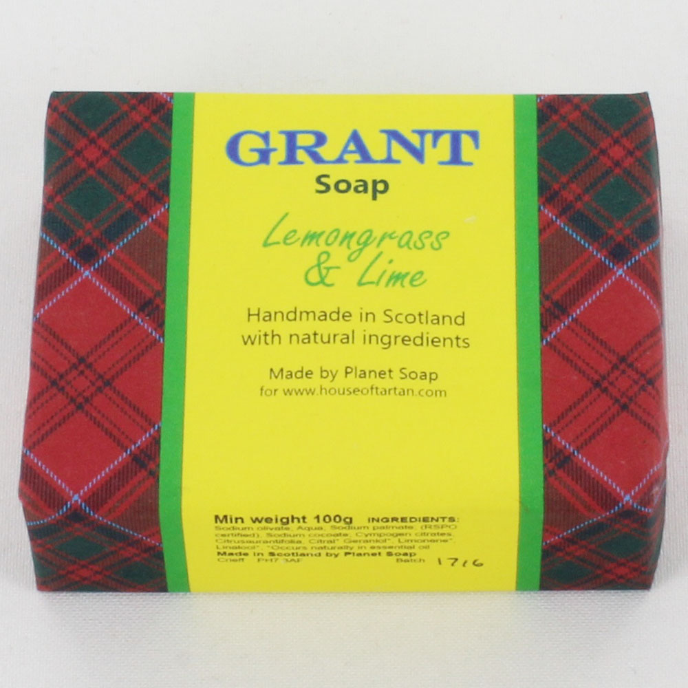 Clan Grant Tartan Soap - Lemongrass & Lime