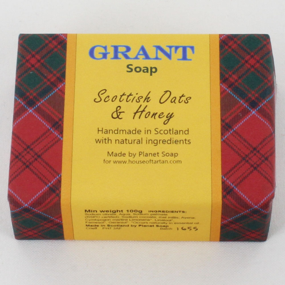 Clan Grant Tartan Soap - Scottish Oats & Honey