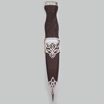 Sgian Dubh, Premium Silver, with Stone Top, Hallmarked