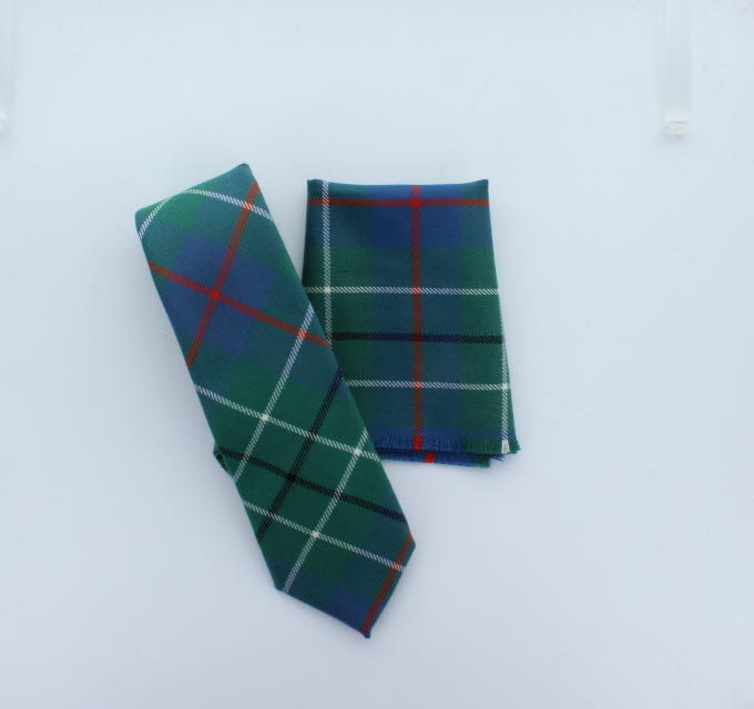 Tartan Necktie & Handkerchief, Set Wool,500 Tartans