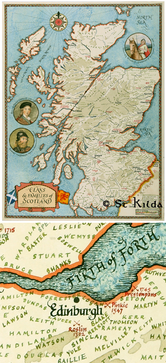 Map: Clans and Families of Scotland