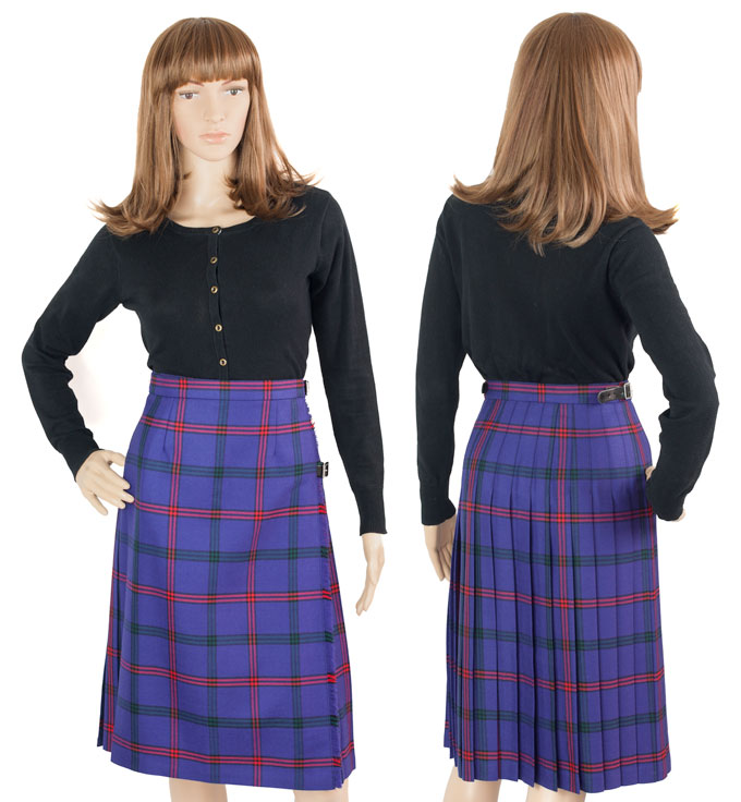 Skirt, Ladies Kilted (Apron Front), Montgomery Tartan