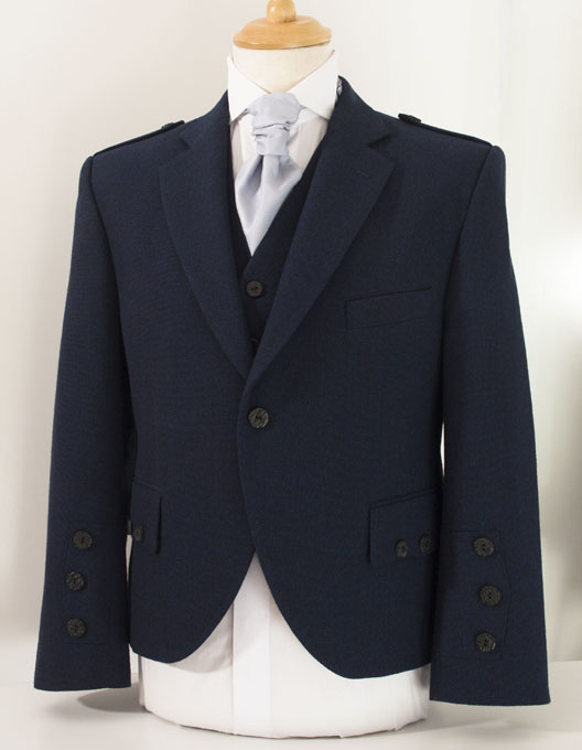 Jacket, Argyll, NAVY Tweedmix, Semi-Formal with Waistcoat