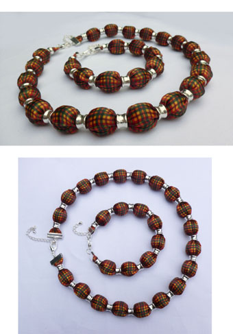 Strathearn Tartan - Tartan Necklace & Bracelet Set