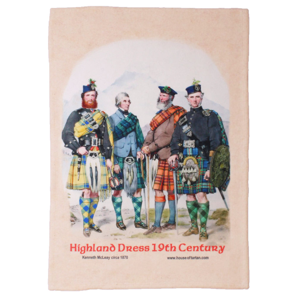 Hand Towel/Tea Towel with printed Highland Dress image