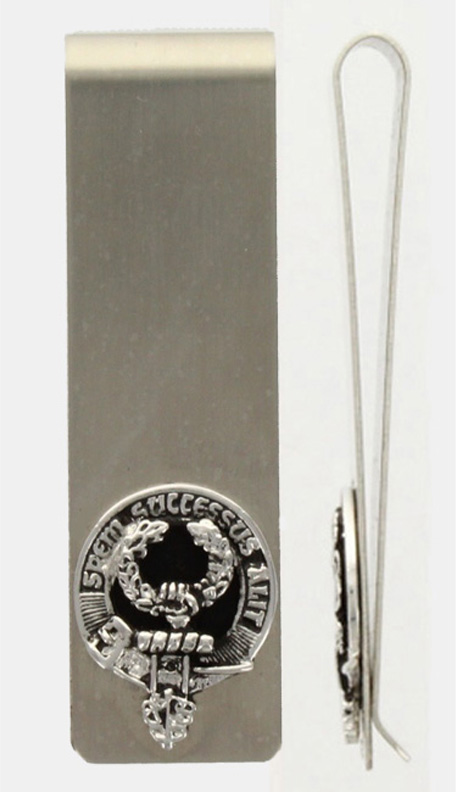 Ross Clan Crest Money Clip - Front and Side view