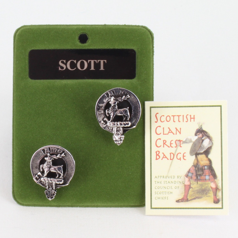 Pewter Cufflinks - Scott Clan Crest - 
