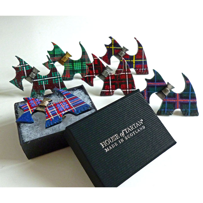 Brooch, Scottie Dog, 10 units Made to Order in ANY Tartan