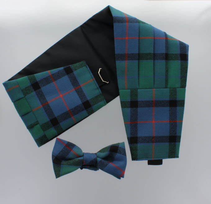Cummerbund & Bow -Tie Set Lightweight Wool Tartan