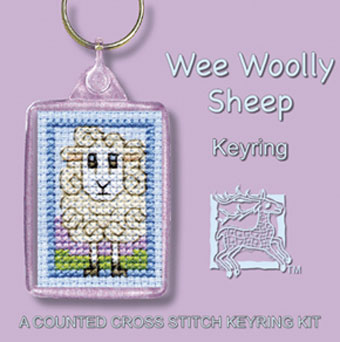 Crafts, Cross Stitch Keyring Kit, Wee Wooly Sheep